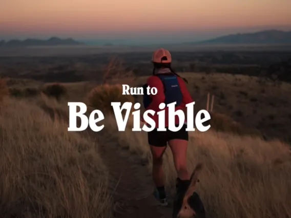 run to be visible postcard