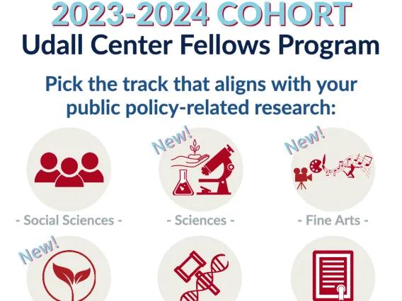 Udall Fellows can apply for one of six research tracks: social science, sciences, fine arts, environment, biosciences, and there is a catch-all category for other types of research