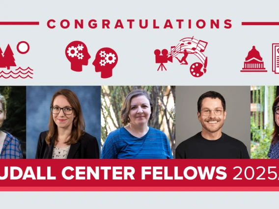 A graphic showing portraits of the 5 udall center fellows in a row