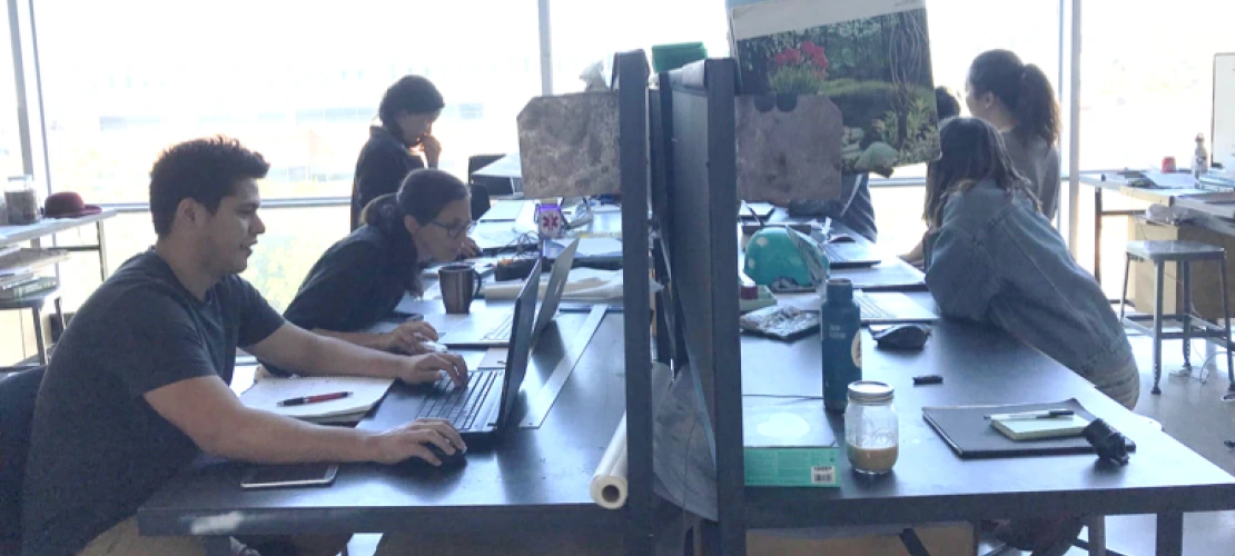 UA MLA students working in their design studio class.