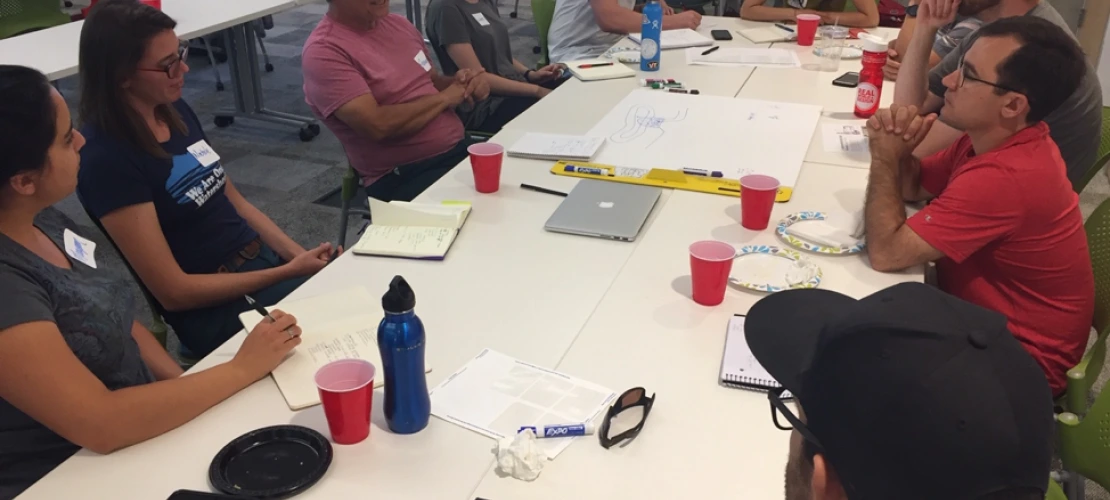 Figure 1. Green infrastructure team led by Joaquin Murrieta from Watershed Management Group plan their work during the Kickoff meeting.