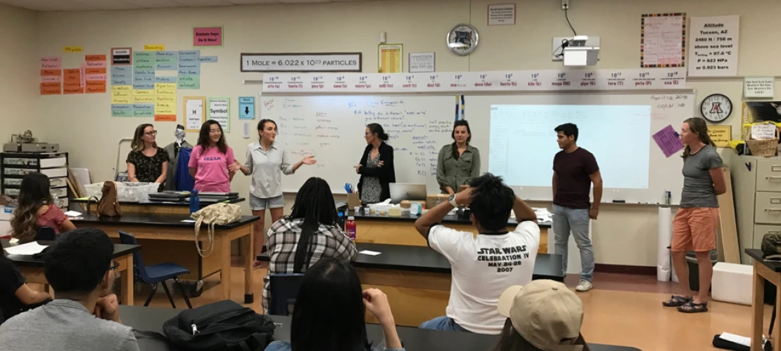 Bo’s LAR511 Design Studio II class presenting their initial research and program development to the Students and faculty at the STAR academic high school. (From left to right: Grace Stoner, Jinqiao Deng, Penelope Cottrell-Crawford, Dionna Hatch, Tess Wagner, Isaac Palomo, Rebecca Johnstone. Missing: Mario Nuno-Whelan).