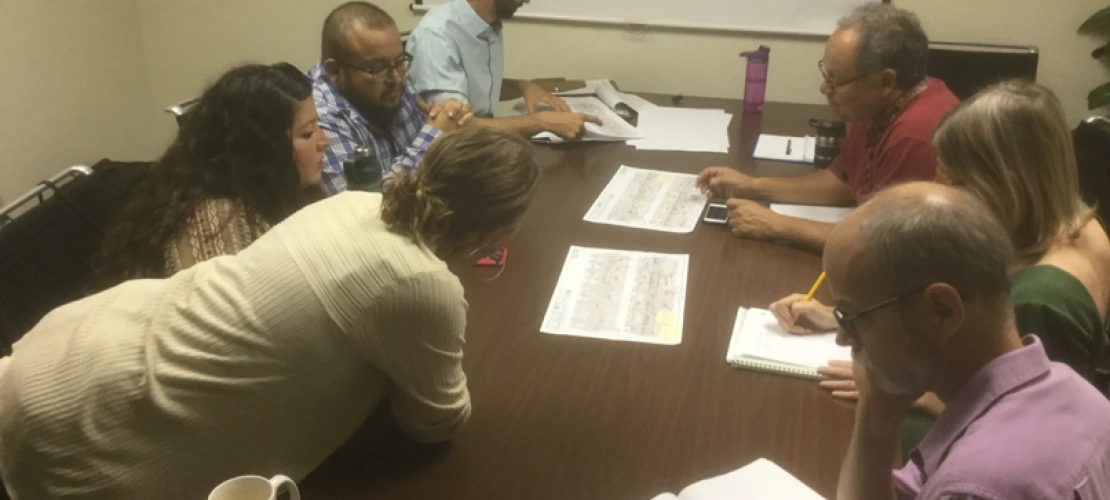 Project partners discussing potential green infrastructure in the Liberty Bike Boulevard 