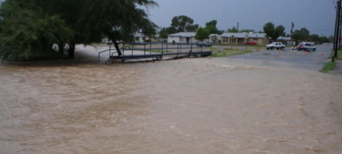 Flood during a storm event in the south of Tucson