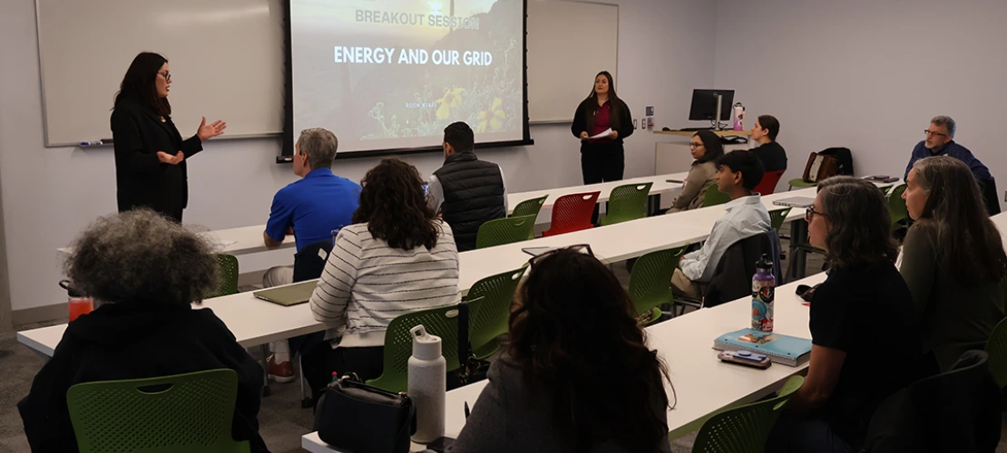 Tucson Chief Resilience Officer Fatima Luna addresses a breakout session at the 2025 Southern Arizona Heat Summit