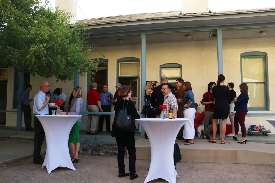 Udall Center Fellows and guests enjoy the reception.