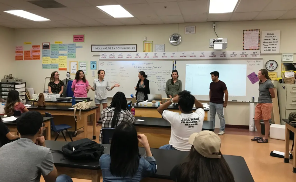 Bo’s LAR511 Design Studio II class presenting their initial research and program development to the Students and faculty at the STAR academic high school. (From left to right: Grace Stoner, Jinqiao Deng, Penelope Cottrell-Crawford, Dionna Hatch, Tess Wagner, Isaac Palomo, Rebecca Johnstone. Missing: Mario Nuno-Whelan).