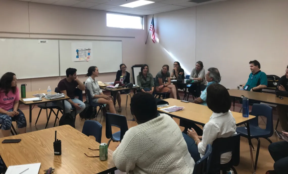 Bo’s LAR 511 Design Studio II class meeting with STAR academic High school staff, faculty and project partners.