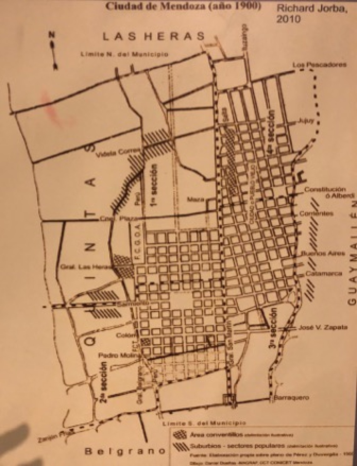 Plan of Mendoza in 1900 