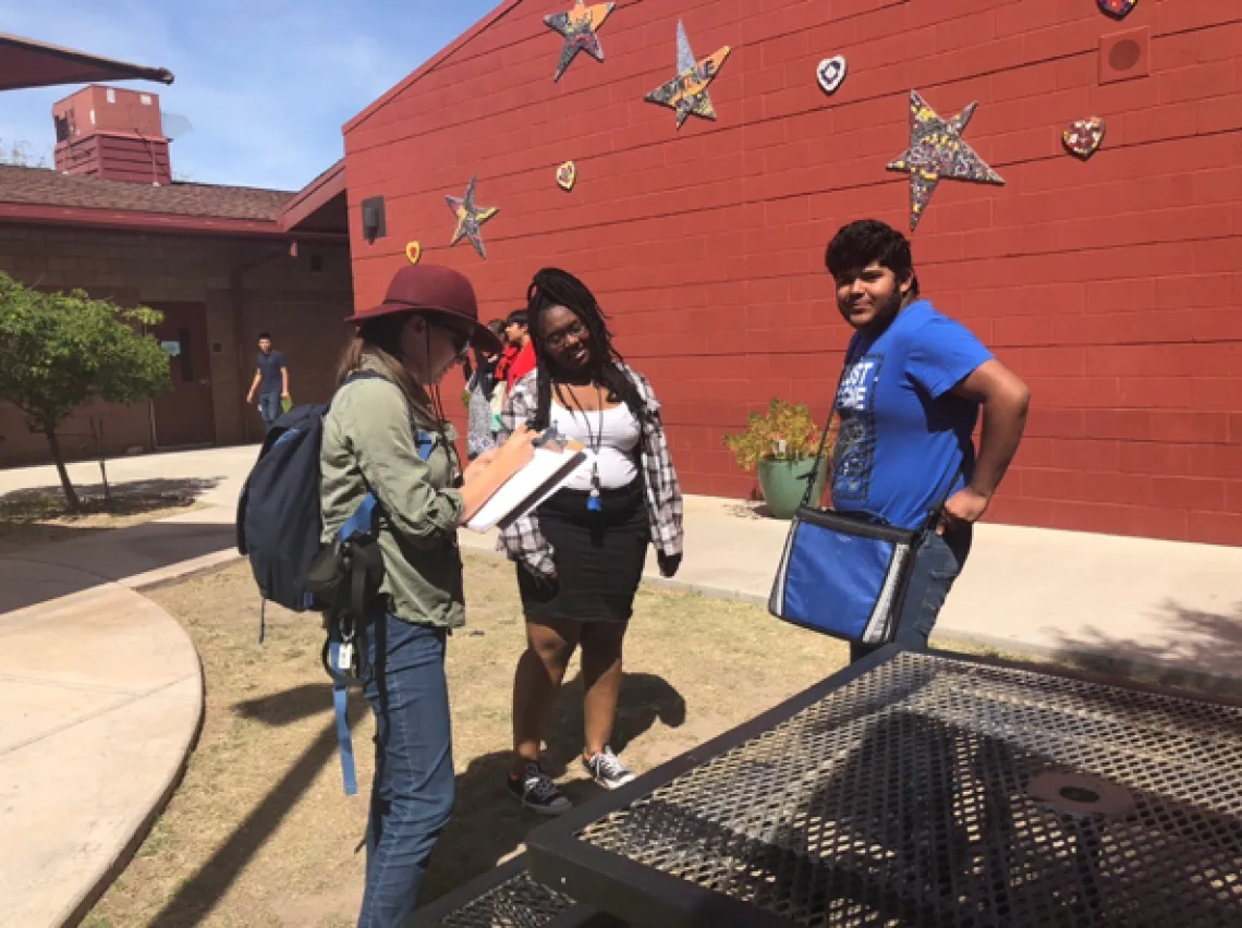 UA students touring the site accompanied by STAR students