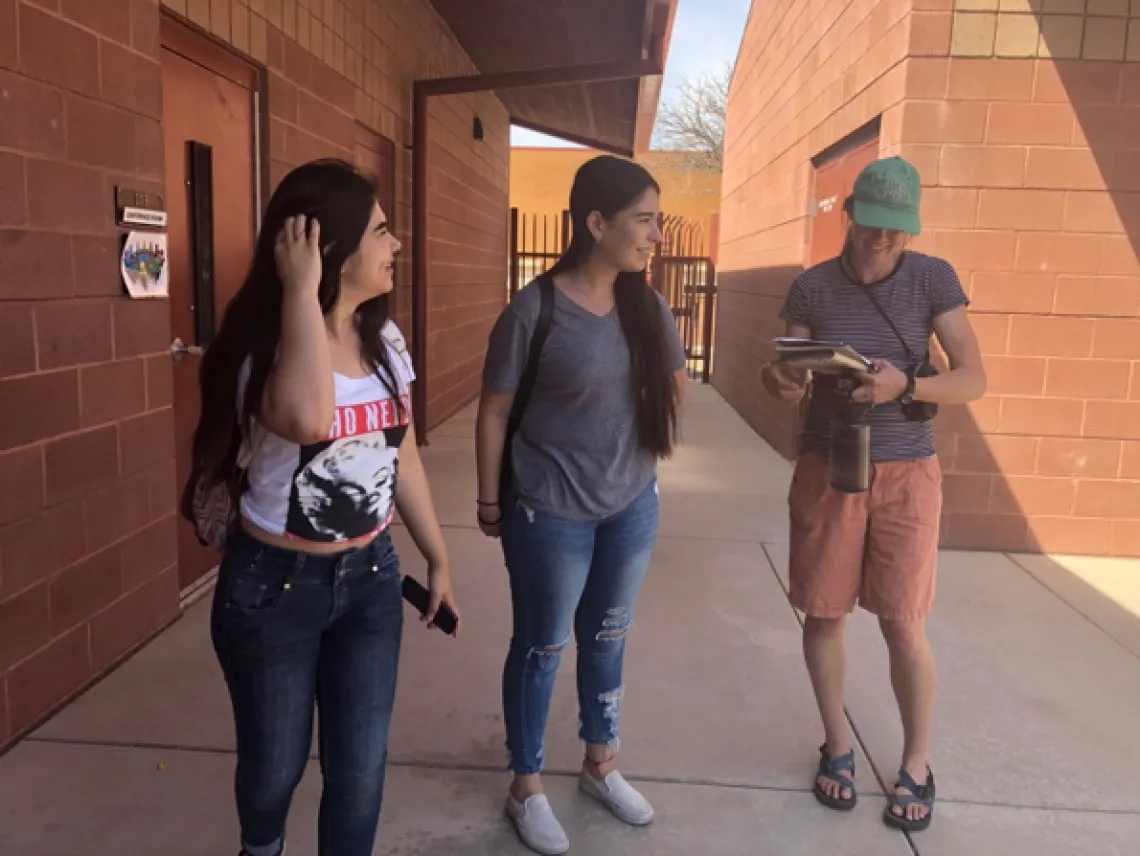 UA students touring the site accompanied by STAR students