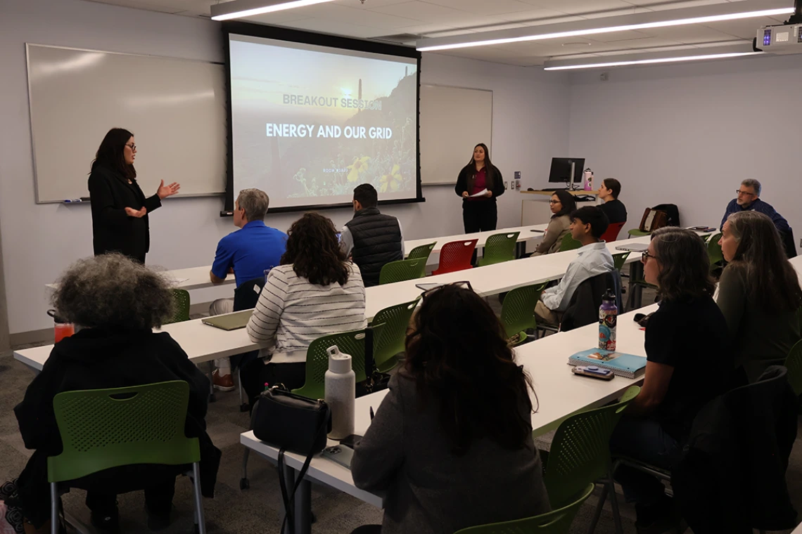 Tucson Chief Resilience Officer Fatima Luna addresses a breakout session at the 2025 Southern Arizona Heat Summit