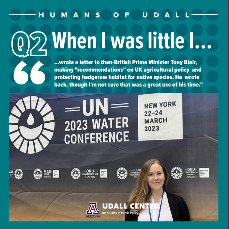 Portrait of Gemma Smith at the 2023 UN Water Conference.