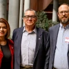 Tucson Mayor Regina Romero, U of A SVPR Tomas Diaz de la Rubia, and U of A Associate Professor Ladd Keith at ENR2